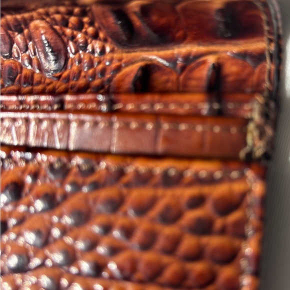 Brahmin Croc Embossed Melbourne Modern Checkbook Wallet - Pecan - Picture 4 of 9